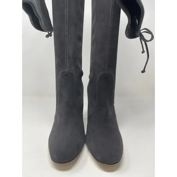 Stuart Weitzman Tipland Gray Suede Over the Knee-High Boots 9.5 - Picture 3 of 15